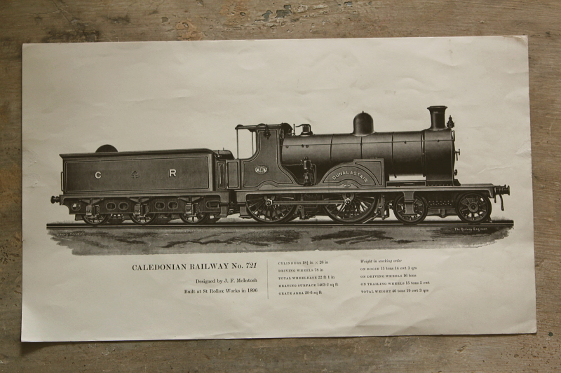 アンティークプリント イギリス SL 蒸気機関車 【Antiques Truffle