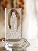 アンティークベニチエ　聖水盤　ルルドの聖母マリア　　クリスタルガラス