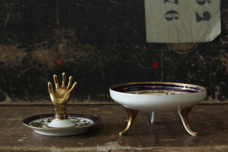 美品☆オールドノリタケ、手描きイギリス輸出用アクセサリートレー アンティークノリタケ 陶器 リングツリー アクセサリートレイ 手の