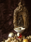 アンティークベニチエ　聖水盤　聖母子　天使　レリジャス　フランス