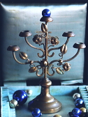 アンティークキャンデラブラ　キャンドルスティックスタンド　燭台　バラ　ブラス真鍮　カトリック教会　フランス