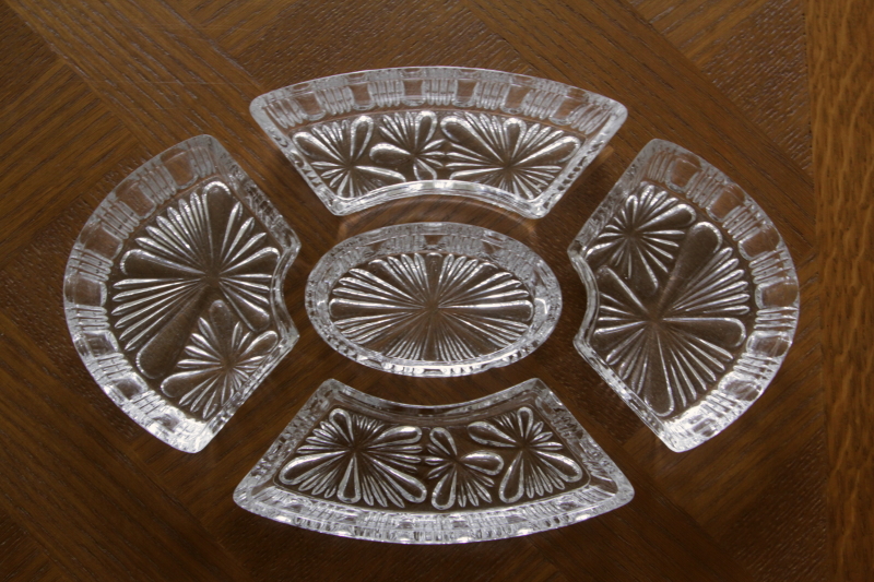 ヴィンテージオードブルトレイ シルバートレイ ガラスディッシュ