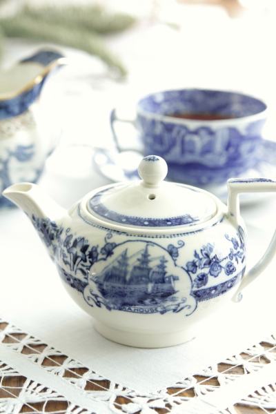 アンティークウエッジウッド WEDGWOOD ティーポット ブルーアンド