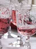 アンティークサンルイ　saint louis クリスタルワイングラス　ステムグラス　薔薇　葡萄　フランス
