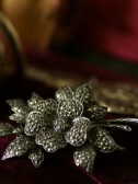 アンティークシルバーブローチ　マーカサイト　花のブローチ