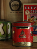 アンティークブリキ缶　コロネーション　貯金箱　ジョージ6世　イギリス