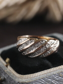 アンティークダイヤモンドリング　指輪　ツイストリング　イギリス