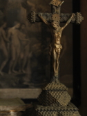 アンティーク像　磔刑のイエス　十字架　レリジャスアンティーク　フランス