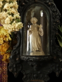 アンティークベニチエ　聖水盤　幼子イエス　石膏像　フランス