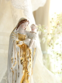 アンティーク聖母子像　白磁　金彩　フランス