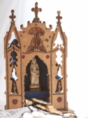 アンティークオラトリー　聖母子像　石膏　レリジャスアンティーク　フランス