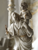 アンティーク聖像　クリストフォロス　聖クリストファー　石膏像　フランス