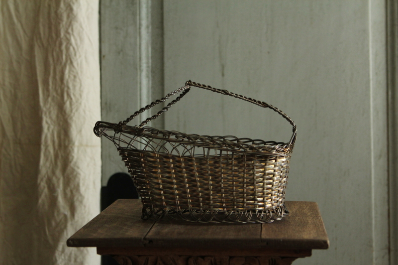 アンティークシルバーワインバスケット パニエ フランス 【Antiques