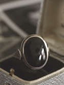 アンティークシルバーリング　ブラックオニキス　指輪　ヨーロッパ　シルバージュエリー