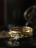 アンティークダイヤモンドソリテールリング　指輪　ヴィンテージジュエリー　イギリス