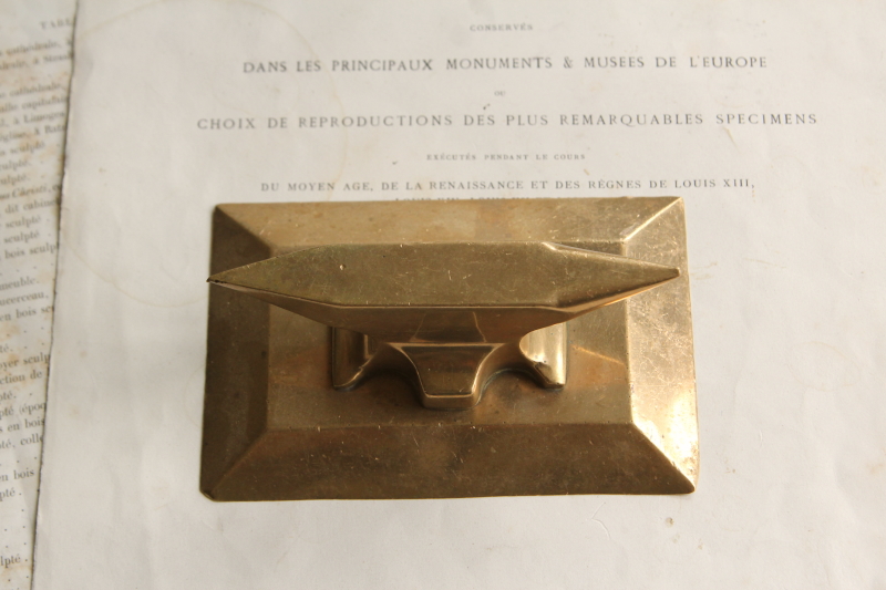 アンティーク鉄床　anvil ジュエラー　真鍮　ベルギー
