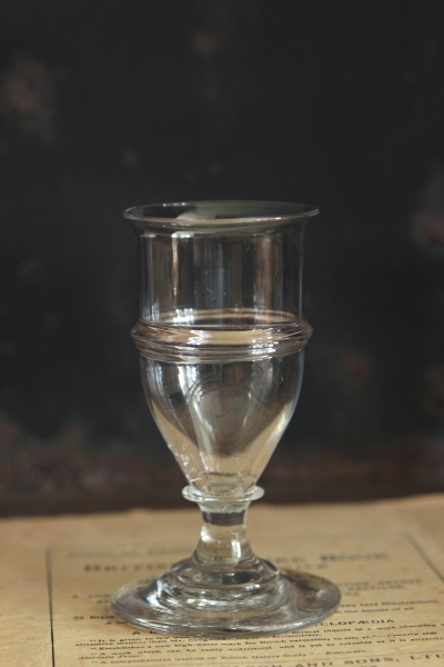 アンティークショートエールグラス　クリスタルステムグラス　イギリス　19世紀