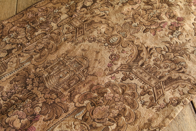 花のヴィンテージゴブラン　フランス アンティークストリュフ