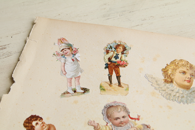 ヴィクトリアン　天使のデコパージュシート　ヨーロッパ アンティークストリュフ