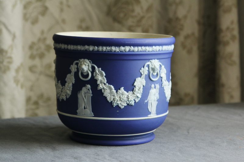 アンティークウエッジウッド ジャスパー プランターカバー イギリス