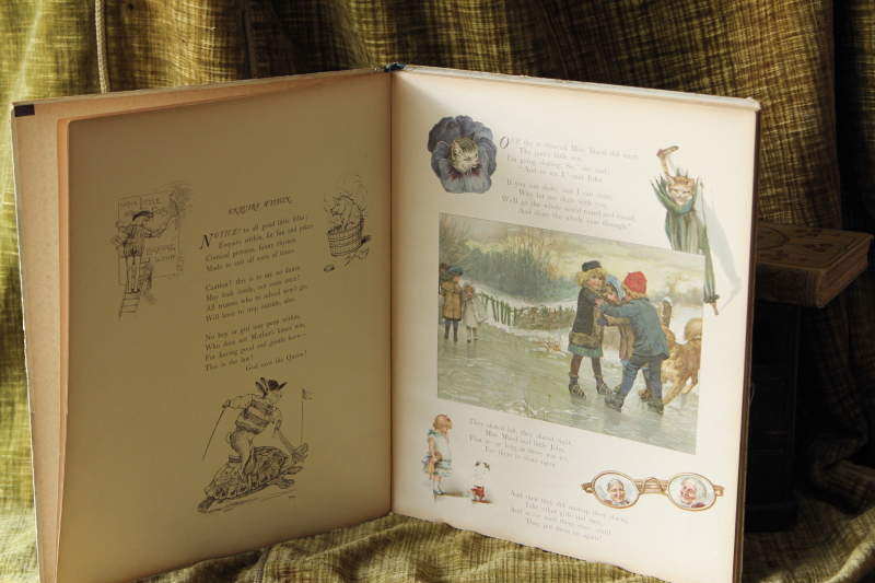 アンティークブックス　古書　児童書　絵本　little folks enquire within Ernest Nister　イギリス