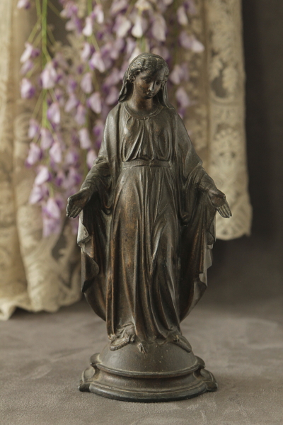 アウトドア その他 アンティークマリア像 聖母像 合金 フランス アンティークストリュフ 