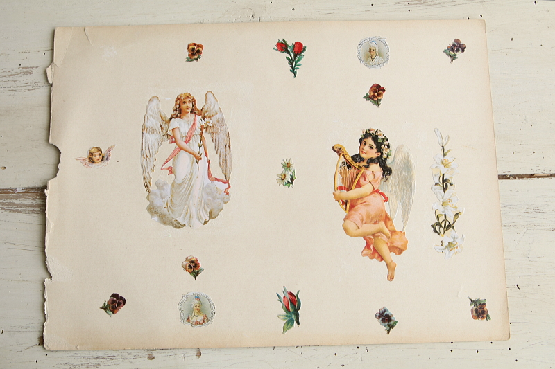 ヴィクトリアン　天使のデコパージュシート　ヨーロッパ アンティークストリュフ