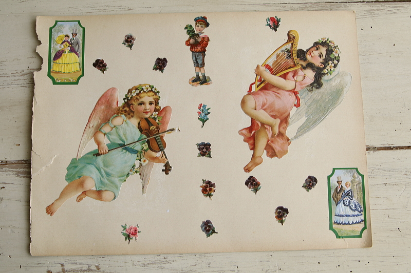 ヴィクトリアン　天使のデコパージュシート　ヨーロッパ アンティークストリュフ