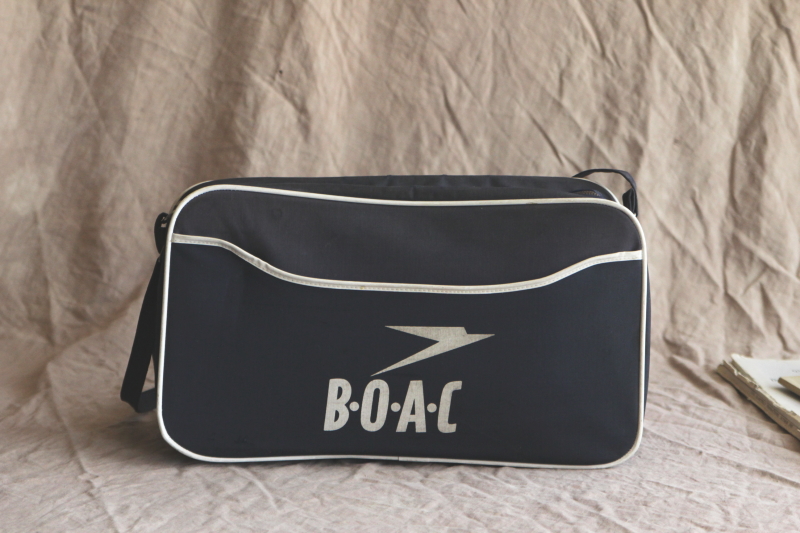 アンティークエアウェイズバッグ　boac britishairways　イギリス