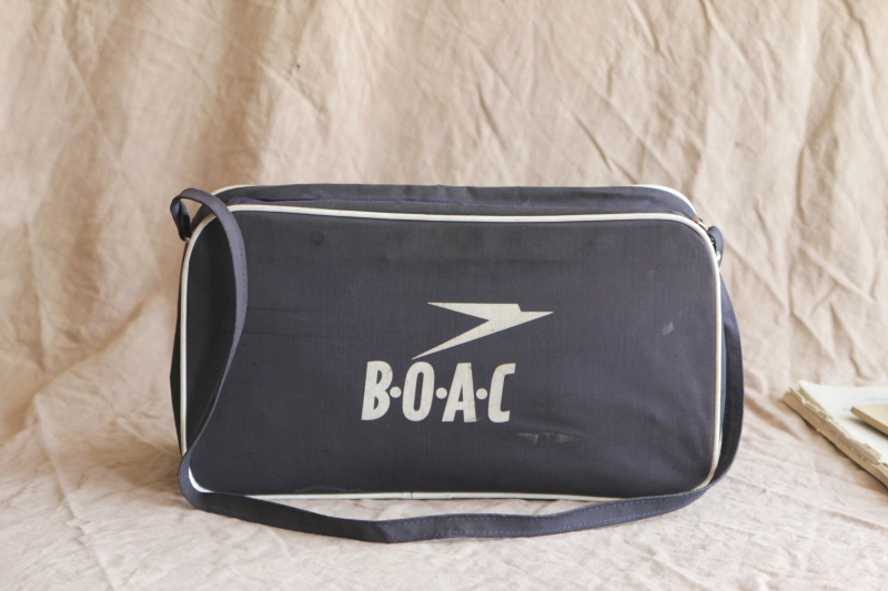 アンティークエアウェイズバッグ　boac britishairways　イギリス