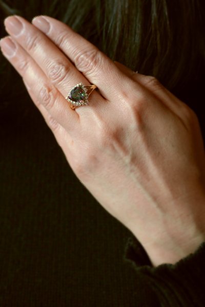 アンティークストリュフ　アンティークミスティックトパーズリング　ヴィンテージジュエリー　指輪　ダイヤモンド