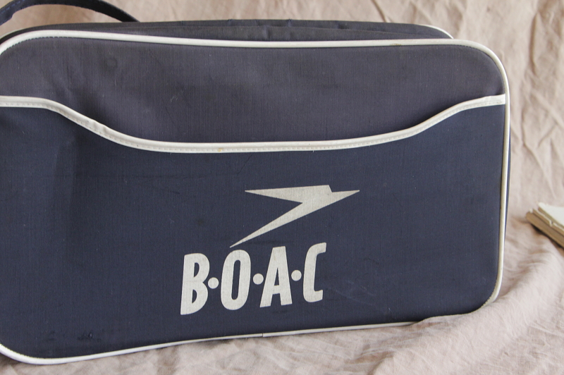 アンティークエアウェイズバッグ　boac britishairways　イギリス