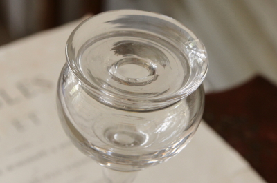 アンティークガラスオイルランプ　吹きガラス　フランス　ブロカント　フレンチアンティーク