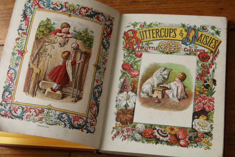 アンティークブックス　古書　童謡集　buttercups and daisies イギリス　アンティークストリュフ　oscar pletsch