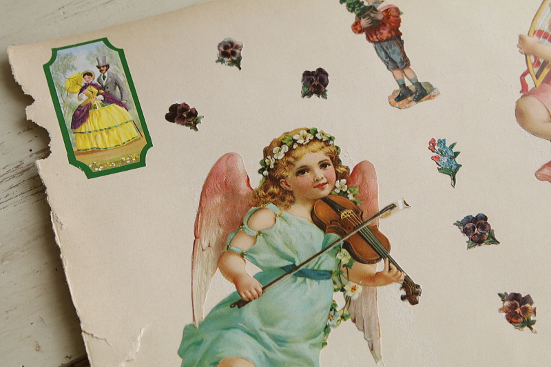 ヴィクトリアン　天使のデコパージュシート　ヨーロッパ アンティークストリュフ