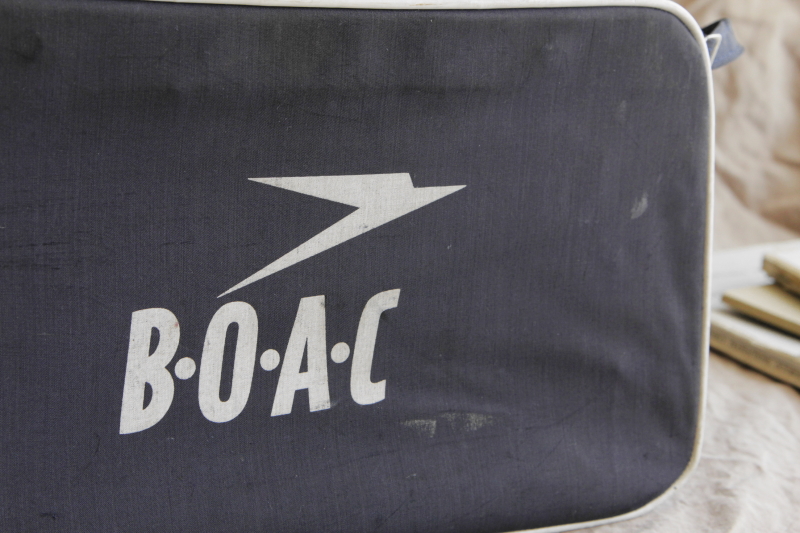 アンティークエアウェイズバッグ　boac britishairways　イギリス