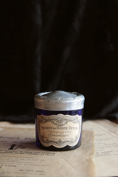 アンティークグラスジャー Guerlain ゲラン フランス クリームジャー 0909 Antiques Truffle 京都 鹿ケ谷