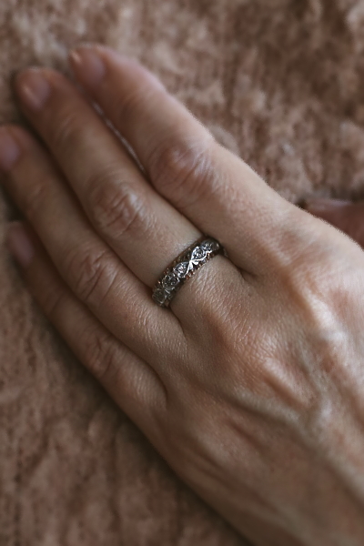 ゴールドアンドシルバー　コンビネーションエタニティリング　イギリス アンティークストリュフ