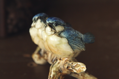 アンティークフィギュリン　小鳥　青い鳥　ドイツ