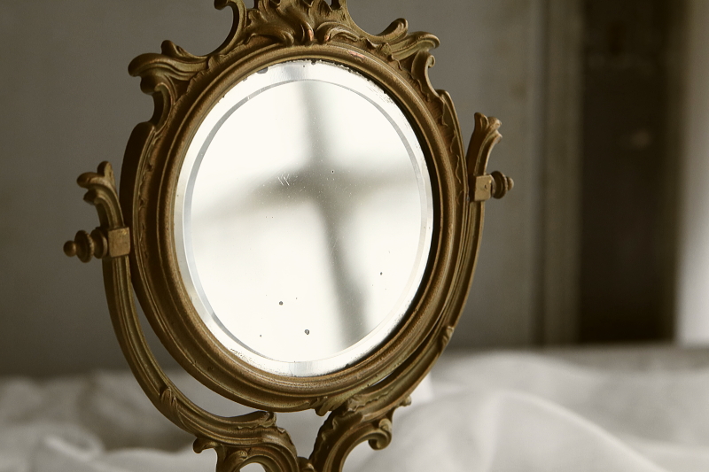 ロココスタンドミラー　フランス アンティークストリュフ