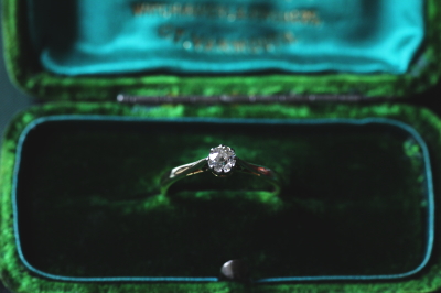 アンティークヴィンテージジュエリー　オールドヨーロピアンカットダイヤモンドソリテールリング　ウェディング　エンゲージ　婚約指輪　　イギリス