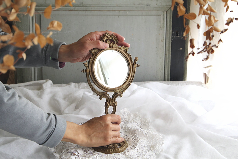 ロココスタンドミラー　フランス アンティークストリュフ