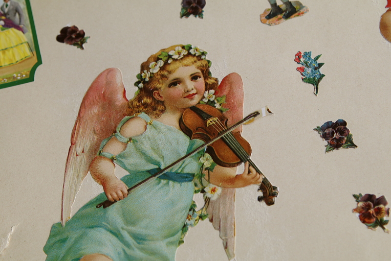 ヴィクトリアン　天使のデコパージュシート　ヨーロッパ アンティークストリュフ