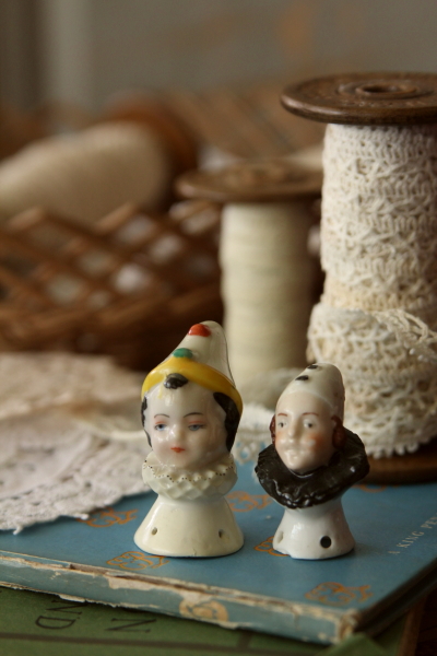 フランス　アンティーク　ドール　ピンクッション　ミニョネット フランス アンティーク ドール ピンクッション ミニョネット