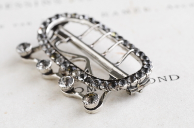 クリアペーストシルバーバックル　ジョージアンアンティーク アンティークストリュフ