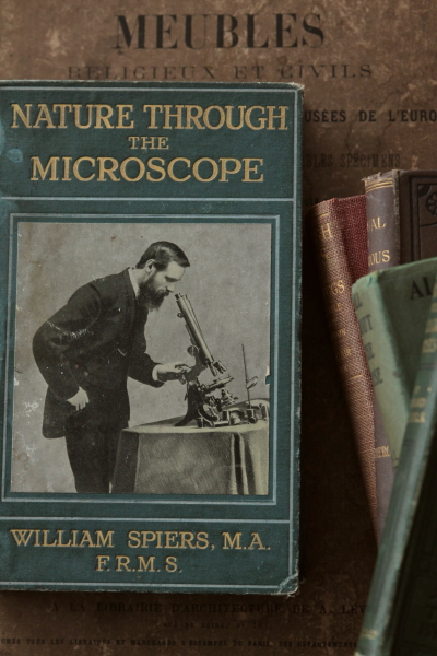 アンティークブック　古書　顕微鏡　科学　理系古書　イギリス