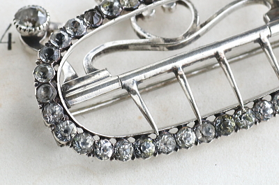 クリアペーストシルバーバックル　ジョージアンアンティーク アンティークストリュフ