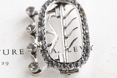 クリアペーストシルバーバックル　ジョージアンアンティーク アンティークストリュフ