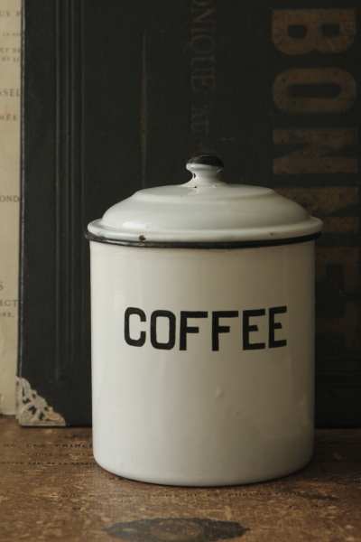 アンティーク琺瑯キャニスター　coffee　コーヒー　イギリス