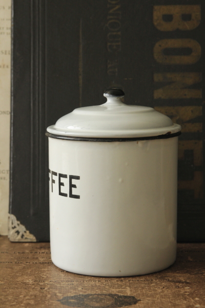 アンティーク琺瑯キャニスター　coffee　コーヒー　イギリス